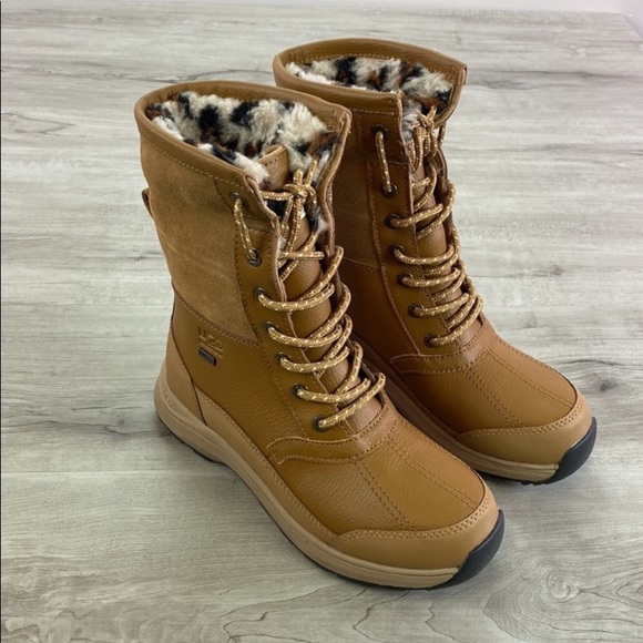 🌿UGG🌿 UGG Women's Zaylee Leopard
Waterproof Charcoal Leather Boots - Picture 7 of 16